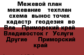 Межевой план (межевание), техплан, схема, вынос точек (кадастр, геодезия) во Вла - Приморский край, Владивосток г. Услуги » Другие   . Приморский край